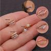 1Pc Nose Hoop Ring Tiny Flower Helix Cartilage Tragus Ring Piercing Jewelry