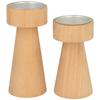 Wooden Candle Holders - Artemio - Conical - 10 and 12 Cm - Customizable - Interior