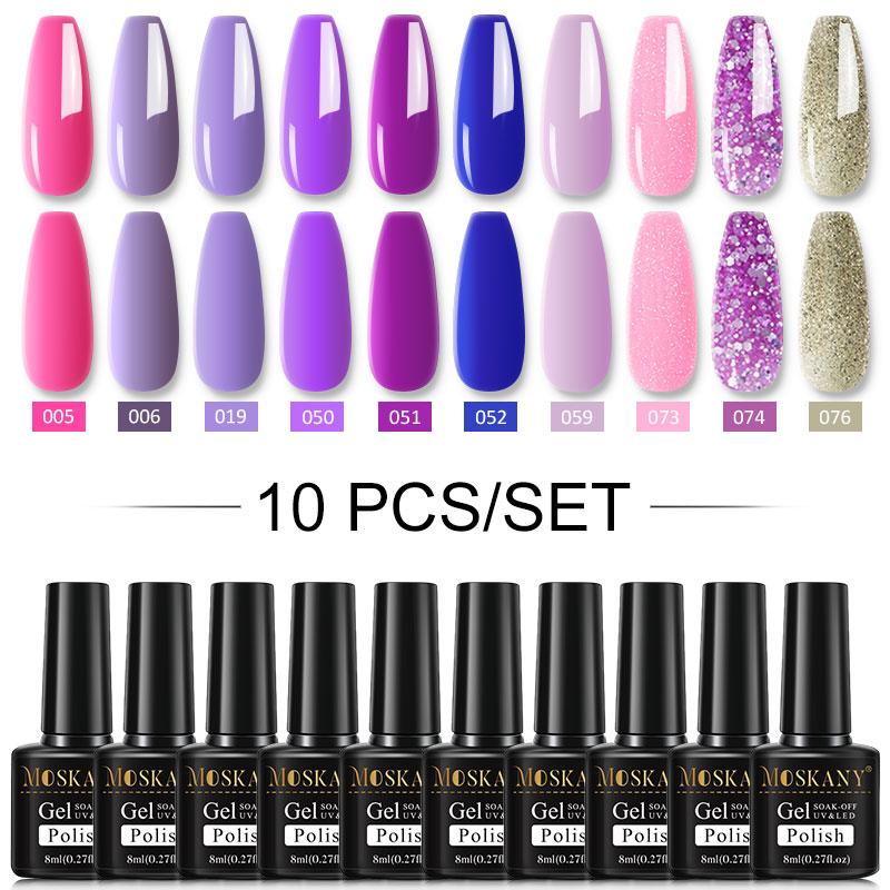 10/20/30 цветов, набор гель-лаков для ногтей, набор гель-лаков для замачивания, маникюр, полупостоянные гибридные лаки, основа и верхний дизайн ногтей
