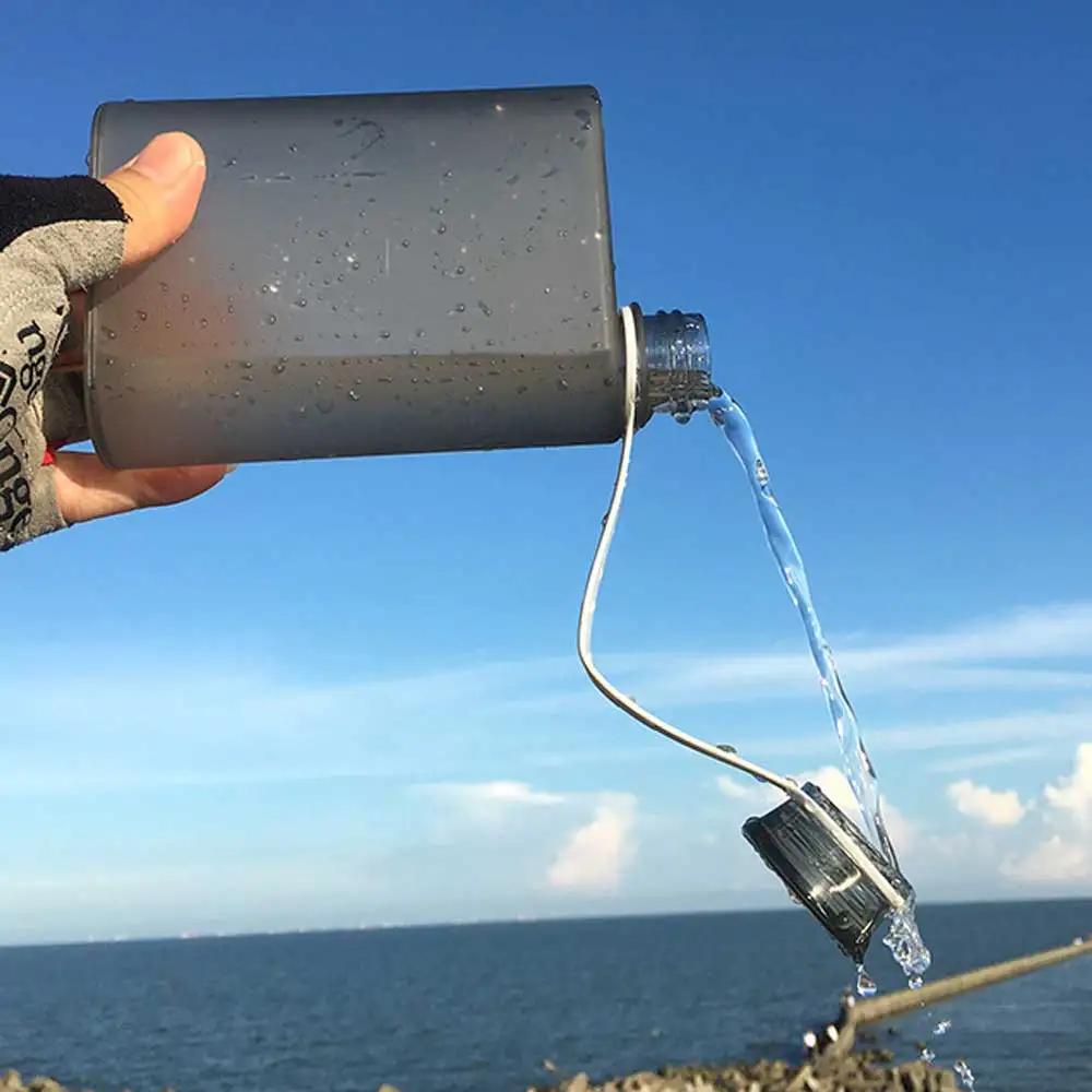 Бумажная бутылка для воды A6, пластиковая плоская бутылка для воды без BPA, дорожная плоская бутылка, портативный спортивный коврик для ноутбука, бутылки для напитков, колба