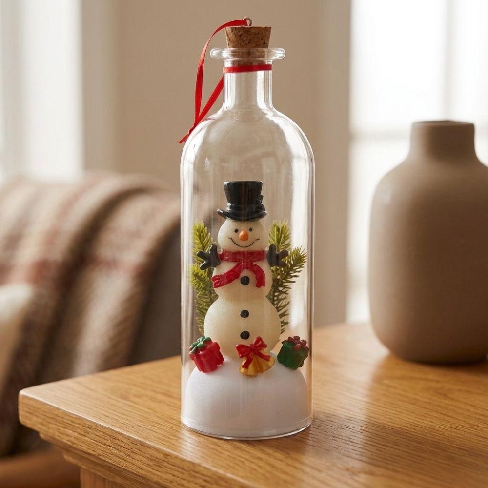 Nostalgic Recordable Christmas Bottle Message Snowy Scene Xmas Voice Memory Ornament Romantic Gift