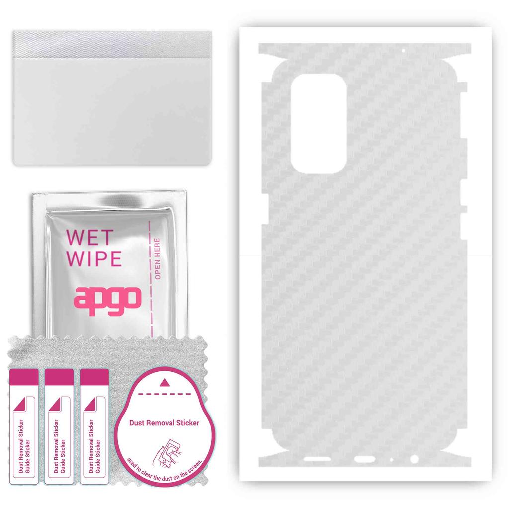 apgo Protective Skin Sticker for the Back+sides Compatible with Oppo Reno5 5G, Full Wrap Film, Foil, Vinyl - Pattern Transparent Carbon