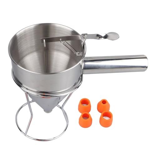 Chakkiri Takoyaki Tool with Stand, Pancake Batter Dispenser, Stainless Steel, for Commercial and Home Use