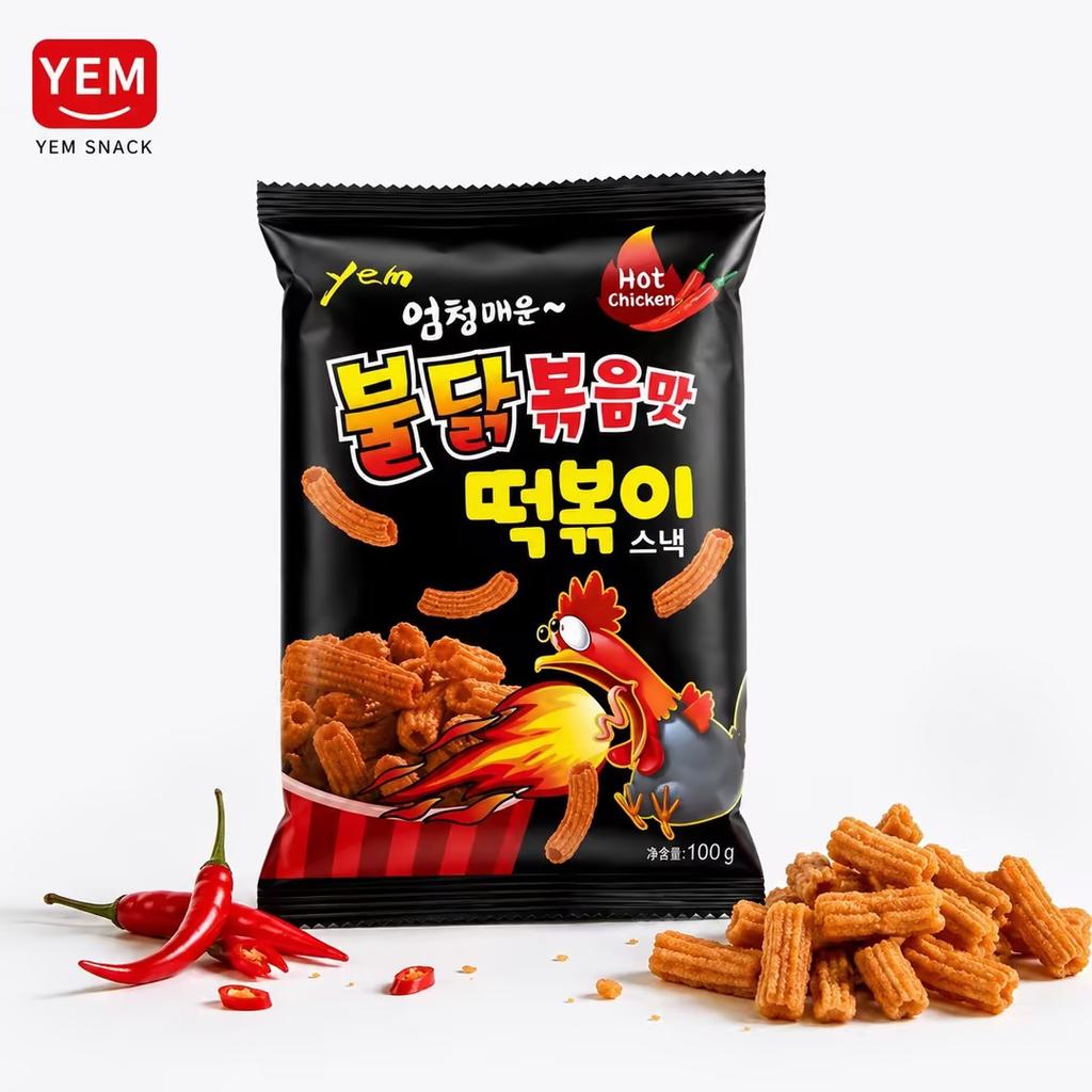 YEM Острые рисовые лепешки с курицей Снэк 100г