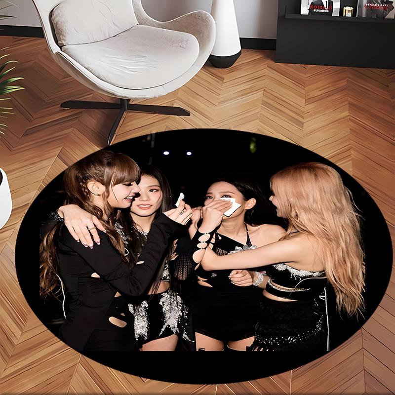 Blackpink (19) Круглый офисный ковер Декоративный напольный ковер для офиса, спальни, гостиной и домашнего пространства