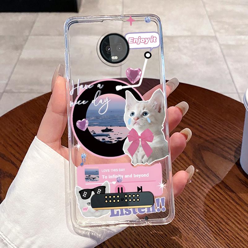 Гелевый чехол для Motorola Moto Z3 Play Funda Coque Прозрачный силикон Мягкий ТПУ Задняя крышка Милый Котик Кролик Сердце Защитный чехол Capa