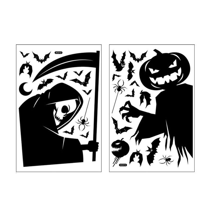 Хэллоуин Гигантский Призрак Наклейка на окно Призрак Ведьма Смерть Хэллоуин Украшения для вечеринки Статическая наклейка