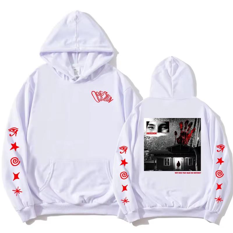 2026 Obsession Makes Me Nervous Hoodie Long Sleeve Casual Unisex Streetwear Pocket Hooded Sweatshirt Trendy Streetwear for Daily Looks