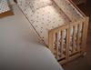 Movable Solid Wood Foldable Baby Crib, Unpainted, Multifunctional Newborn Bed