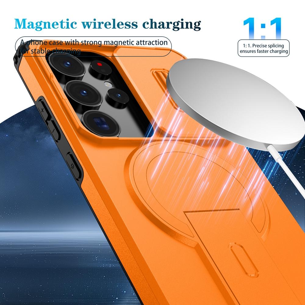 Защитный чехол-подставка с магнитом Magsafe для Samsung Galaxy S26 Ultra S26 Plus 5G, противоударный, для беспроводной зарядки