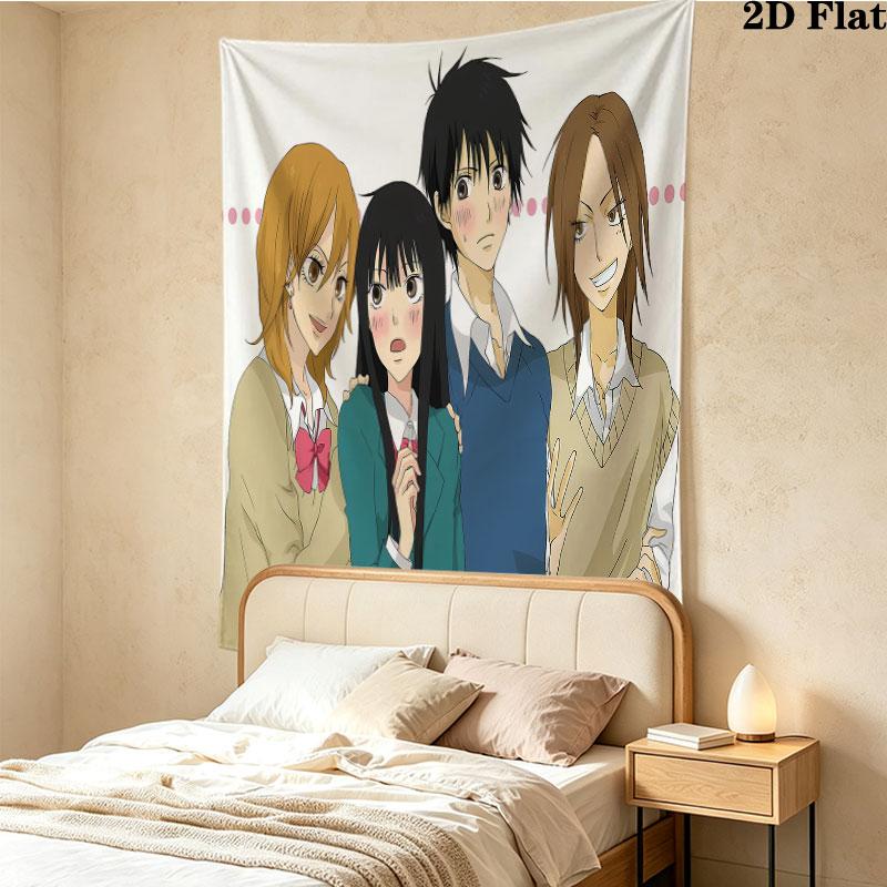 Kimi Ni Todoke Wall Tapestry Aesthetic Wall Hanging Printed Fabric Blanket Decorative Tapestries For Bedroom Living Room Home Decor