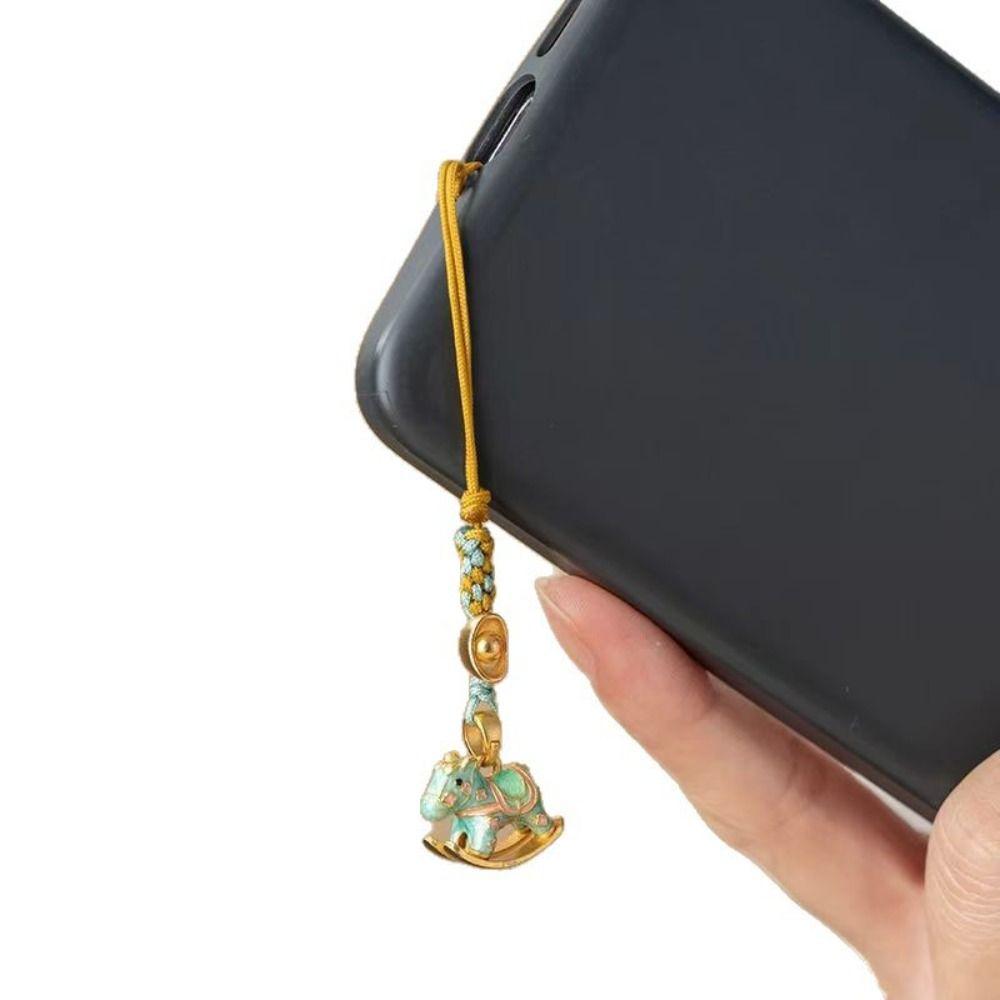 Chinese Style Zodiac Hors Phone Lanyard Anti Loss Mobile Phone Case Keychain Bag Pendant