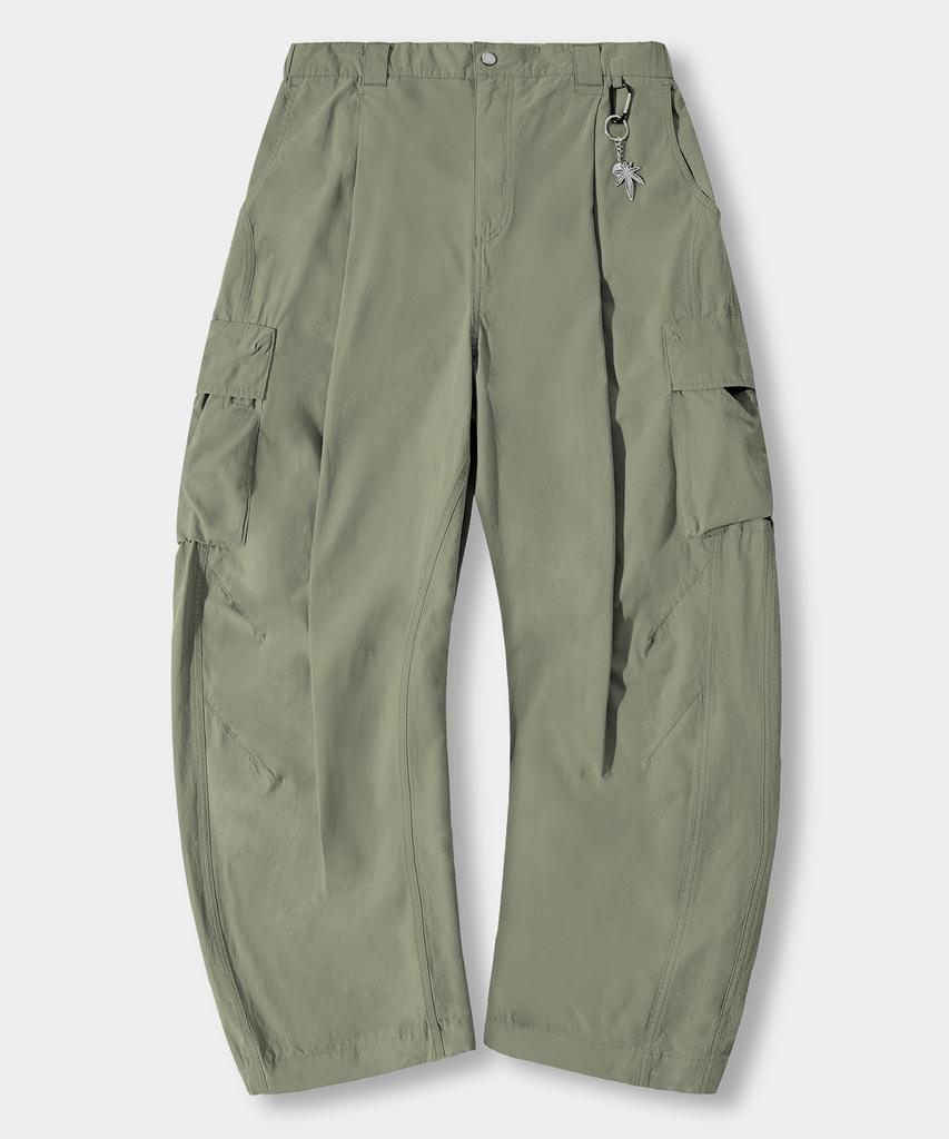 Димтитеулбеуллег [Лето] Брюки-карго Влад с изогнутой эластичной талией_Хаки