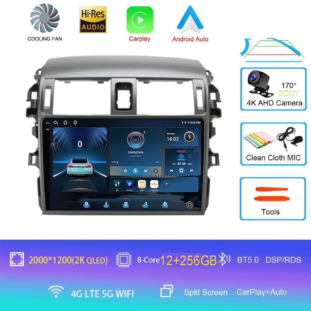 Android 14 Carplay 2din видеоплеер Автомагнитола для Toyota Corolla E140/150 2006 - 2013 4G GPS Мультимедийный плеер Стерео