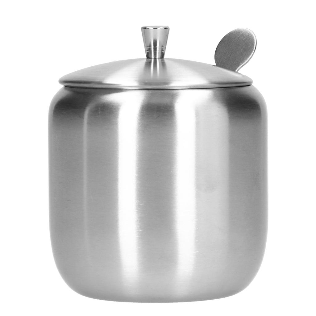 Sugar Container 370ML 304 Stainless Steel Polished Brushed AntiOxidation Antirust Seasoning Box with Spoon