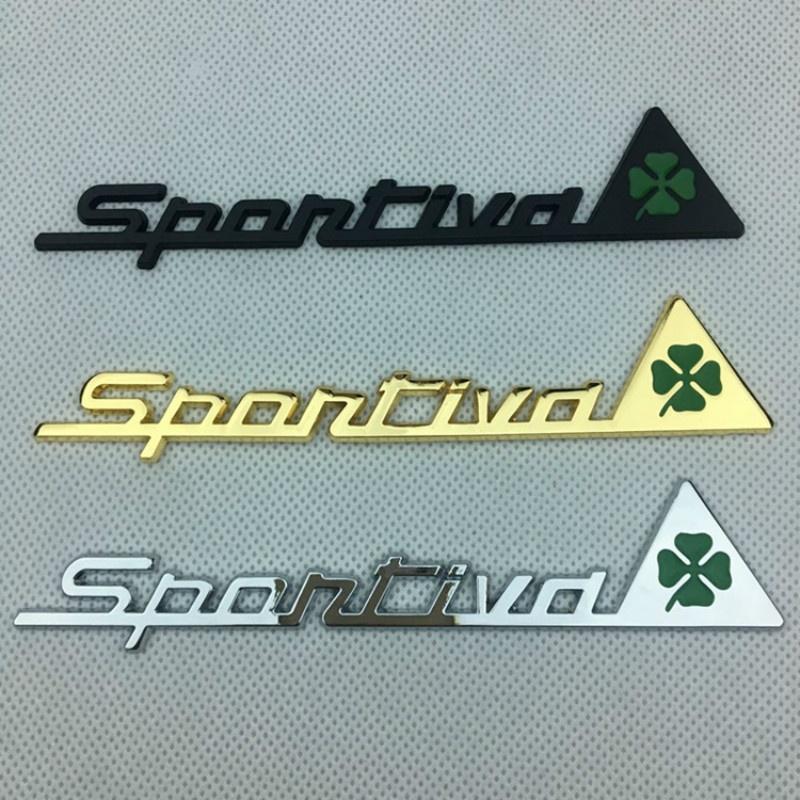 Metal Sportiva Quatrefoil Green Delta Car Side Fender Emblem Badge Sticker Decal for A-lfa Ro//meo 4C 8C 156 166 159 Giulietta Spider GT