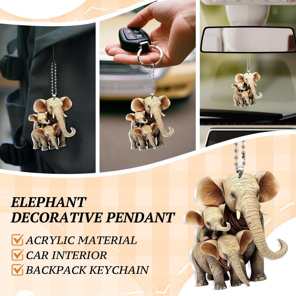 2D Симпатичный автомобильный акриловый плоский брелок для зеркала заднего вида