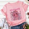 Весенне-летняя новая корейская версия Harajuku, розовая милая аниме с принтом для девочек, свободная футболка с короткими рукавами FeUnisex, топ для студентов