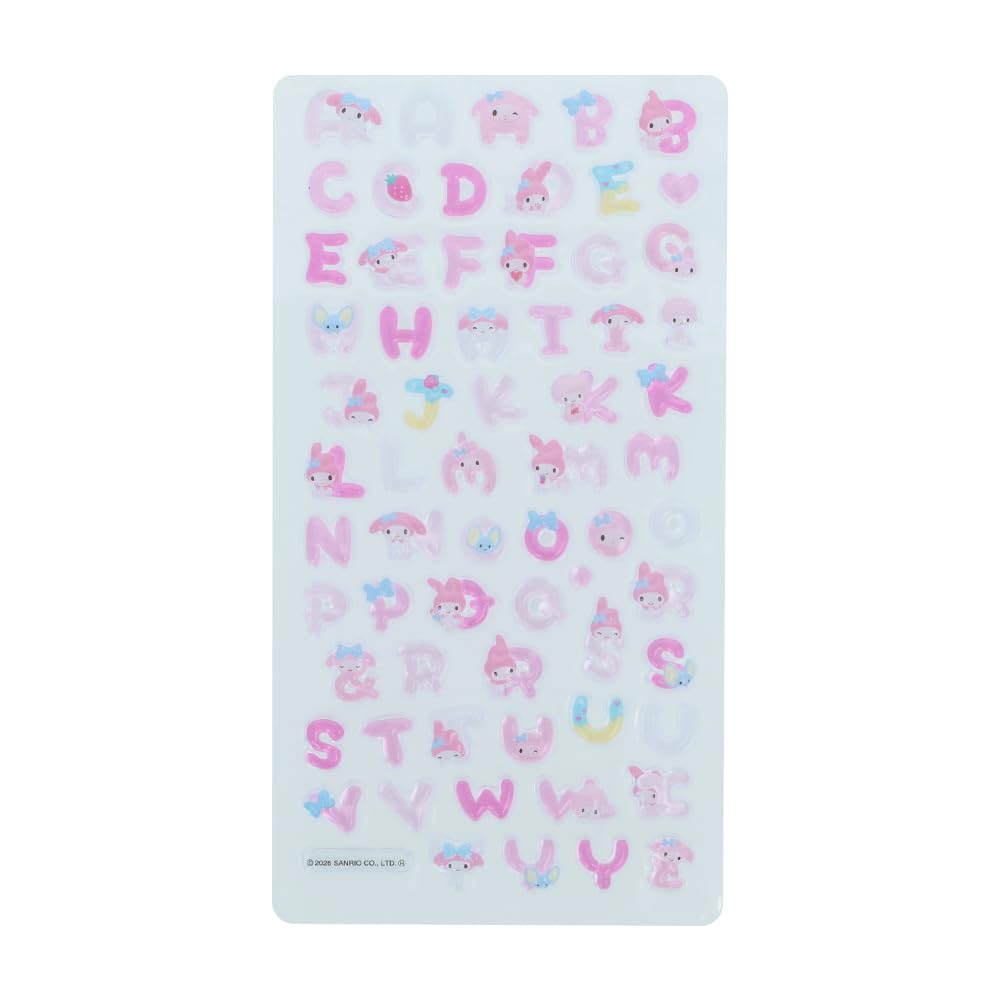 Канцтовары Наклейки Bonbon Drop Sanrio Буквы A Hello Kitty My Hapidanbui S8815542 S8815569 S8815577 S8815615 Sun-Star [Набор 4] Стандартный, Мелоди,