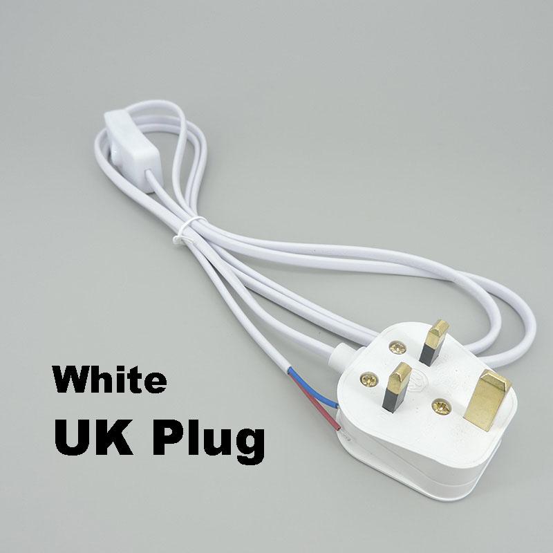 Transparent White Black UK AU EU US AC Desk Lamp Power Supply Extend Connector Adapter Cable Repair Cord Electric Switch Plug