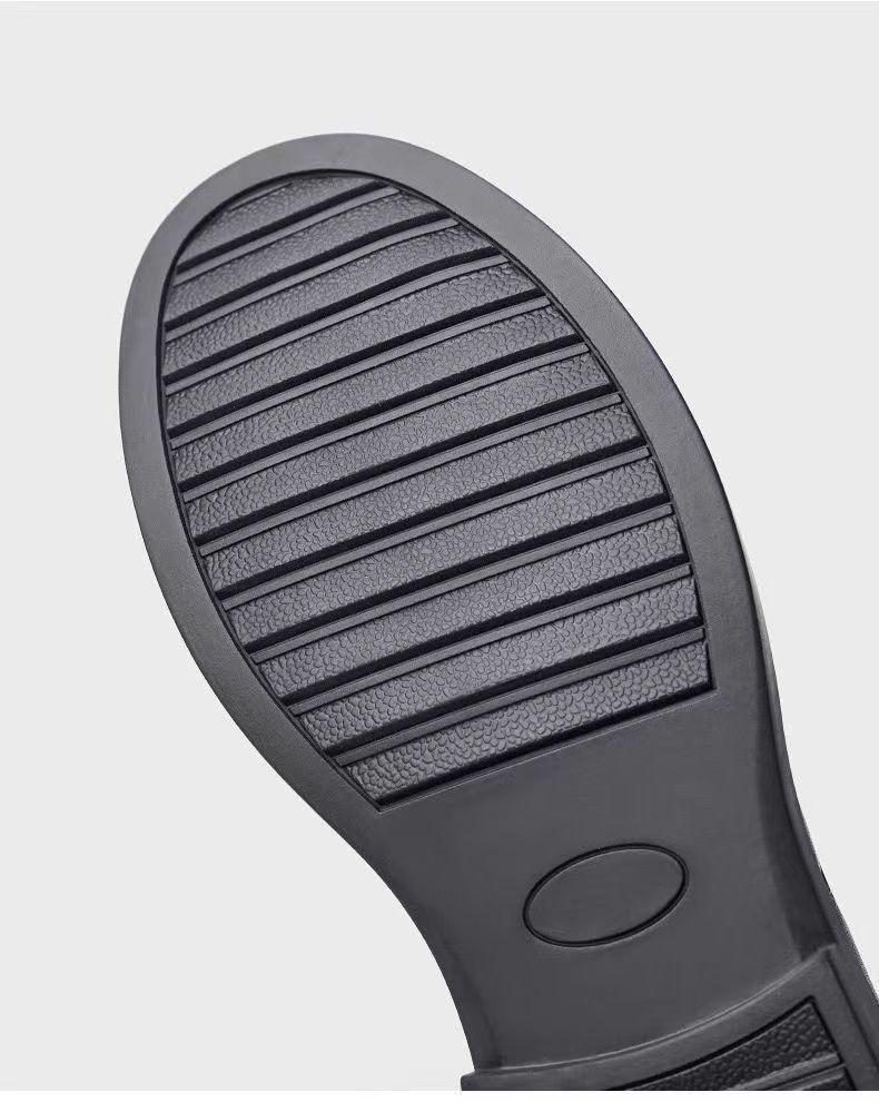 Men's Spring Leather Round-Toe Boots, Comfortable Wear-Resistant High-Top Shoes, Versatile British-Style Large-Size Mid-Top Martin Boots.