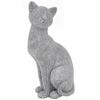 [A3308] - Resin Figurine 'Cats' Silver Gray Rhinestones - 28x14x12 Cm