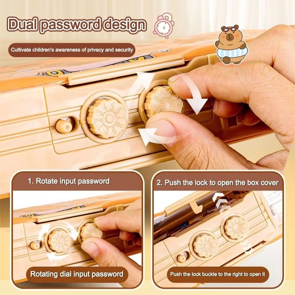 Многофункциональный пенал с кодовым замком, большой вместимости, двухслойный, для девочек