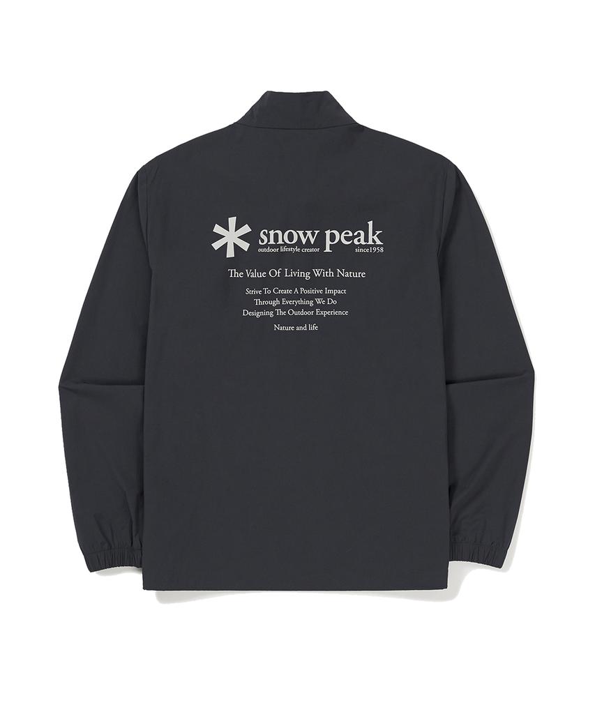 Snowpeak Apparel Тонкая технологичная ветровка с воротником-стойкой, из тканого материала, цвет Угольно-синий (S24Mmswb34)