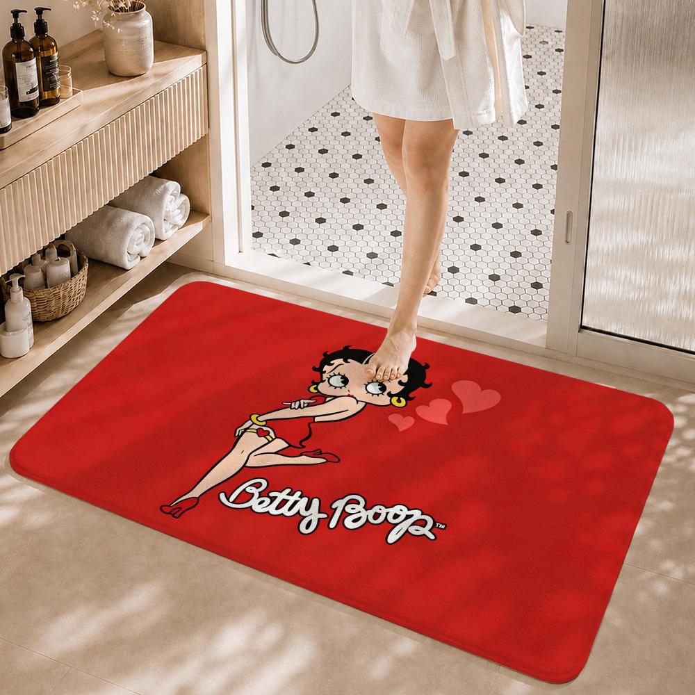 Vintage Cartoon B-Betty Boop Floor Mat Non-Slip Absorbent Floor Mat Decorative Rug for Home Bathroom Bedroom Entryway