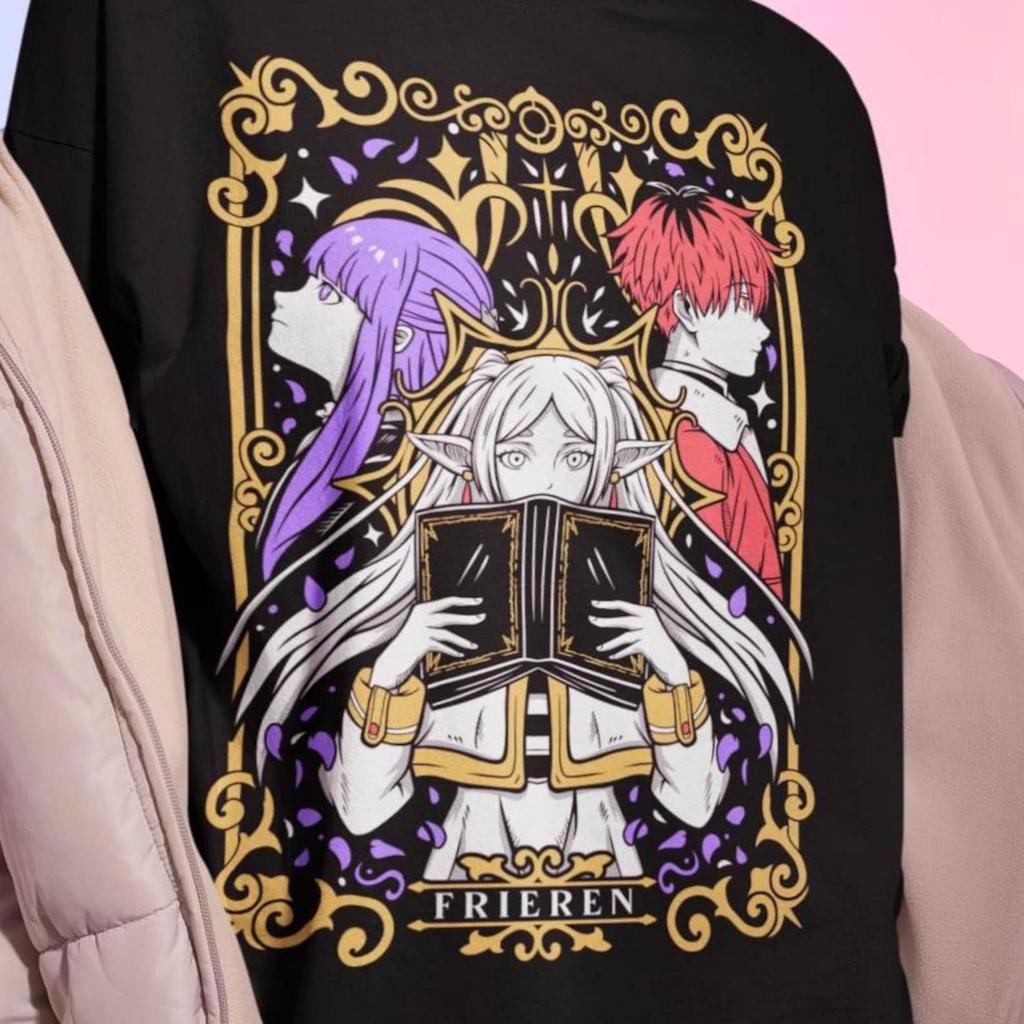 Frieren Fern & Stark Tshirt - Sousou No Frieren Shirt,Anime Tee,Manga Sweatshirt,Himmel,Mimic
