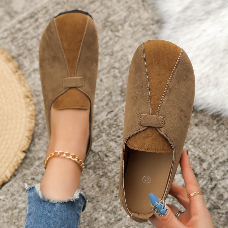 Women's Round Toe Flat Shoes Retro Slip On Casual Shoes for Women Outdoor Plus Size Women's Walking Clogs Shoes Zapatos De Mujer