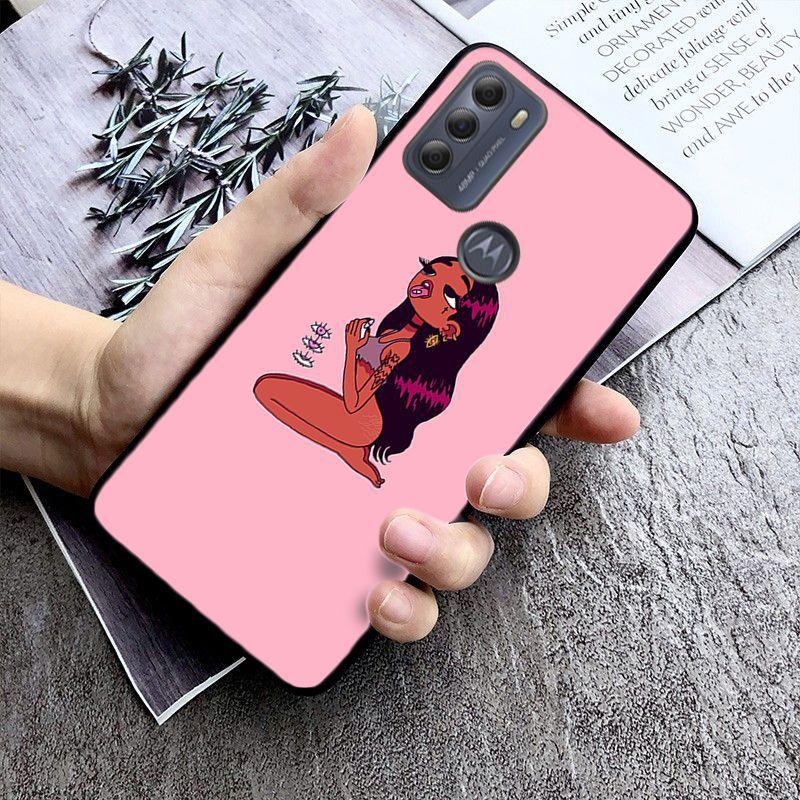 Чехол Black Head girl для Motorola Moto EDGE 20pro Edge 20lite E6 E7 Cover GSTYLUS GPLAY GPOWER G 5G PLUS G30 G100 cases Funda