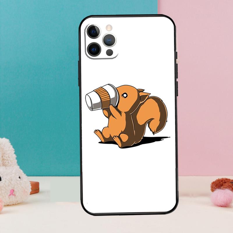 Cartoon Animal Squirrel Phone Case For iPhone 17 Air 16 15 13 12 11 14 Pro Max 12 13 mini 15 16 Plus 16e Cover Coque