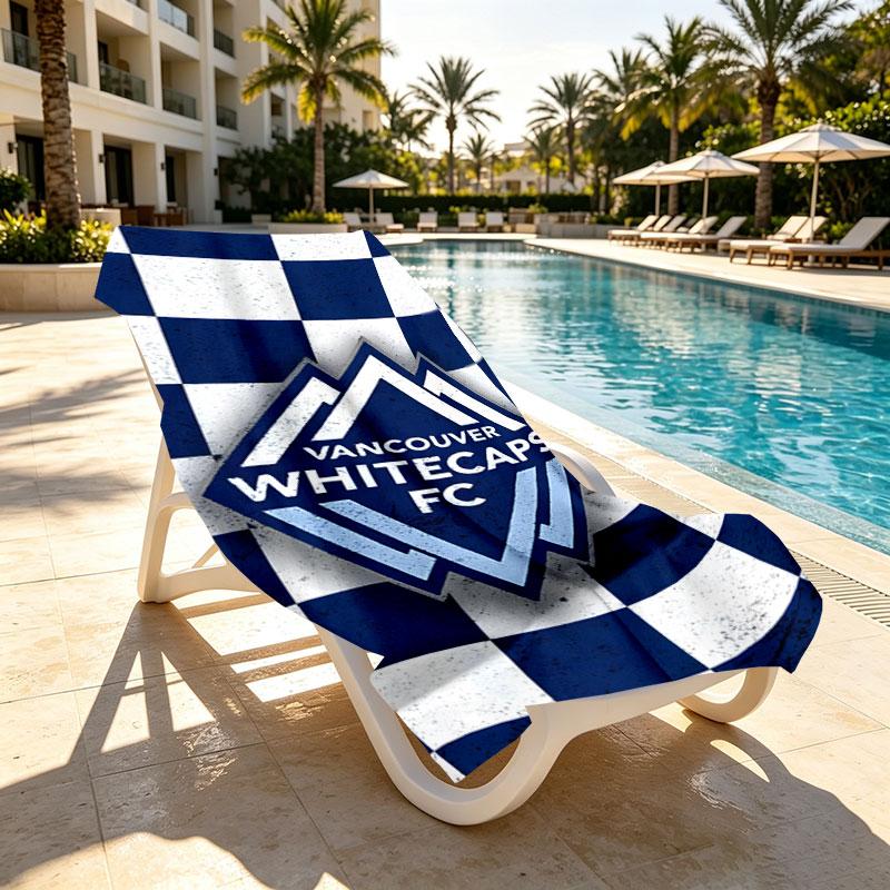 Vancouver Whitecaps FC Print Beach Towel Design, Soft, Lightweight. for Home Bathroom, Spa, Pool, Yoga, Surfing, Camping, Gift for Family, Friend