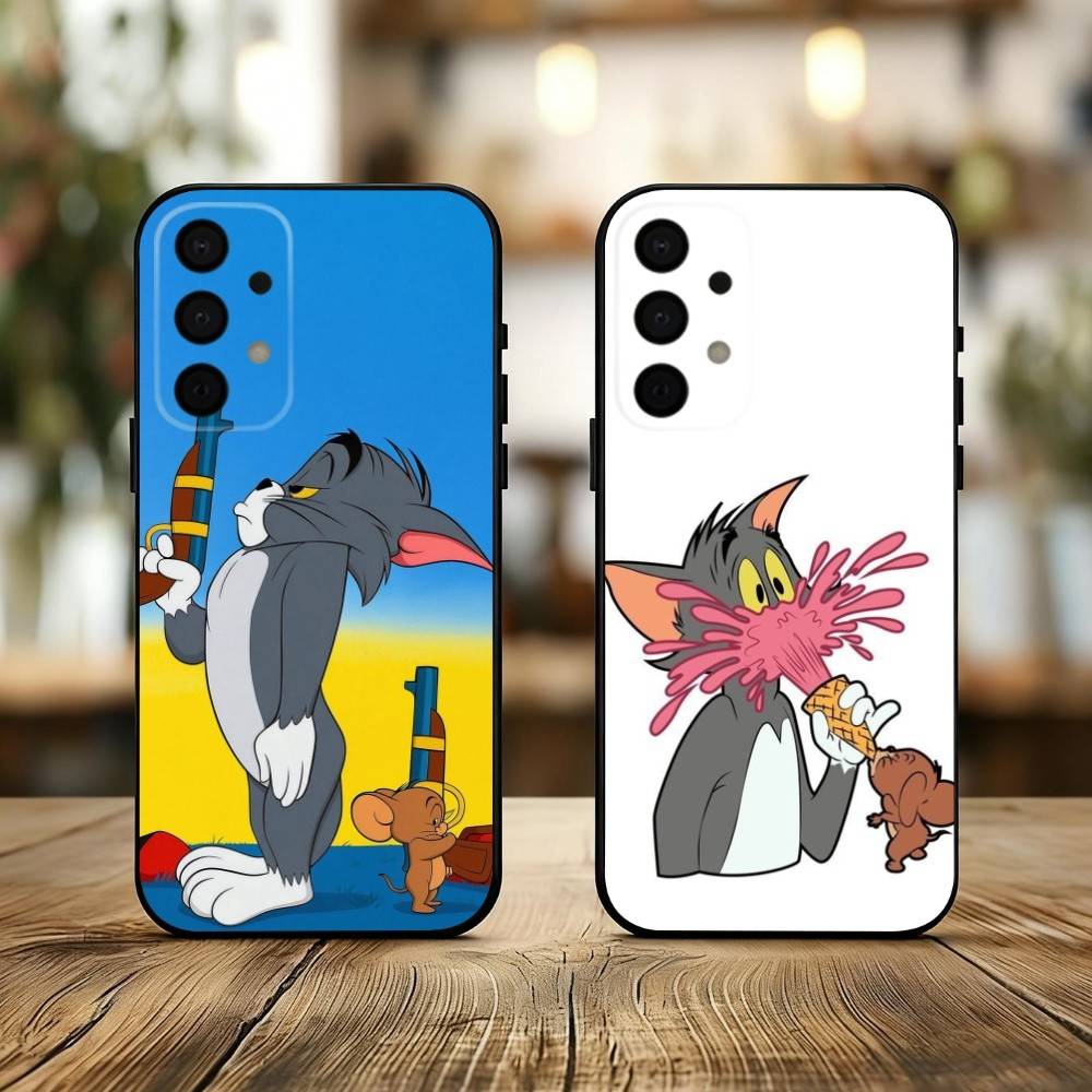 F-Funny TomS Cartoon J-JerryS phone Case For Samsung Galaxy A73,A72,A71,A70,A53,A52,A51,Others Soft Black Shell