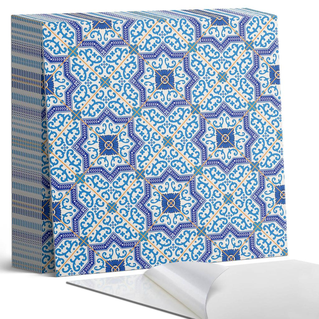 Kafelki Winylowe Z Nadrukiem - Dekoracja Do Sypialni Wzór Z Ornamentalnymi Motywami 20X20X20 Cm