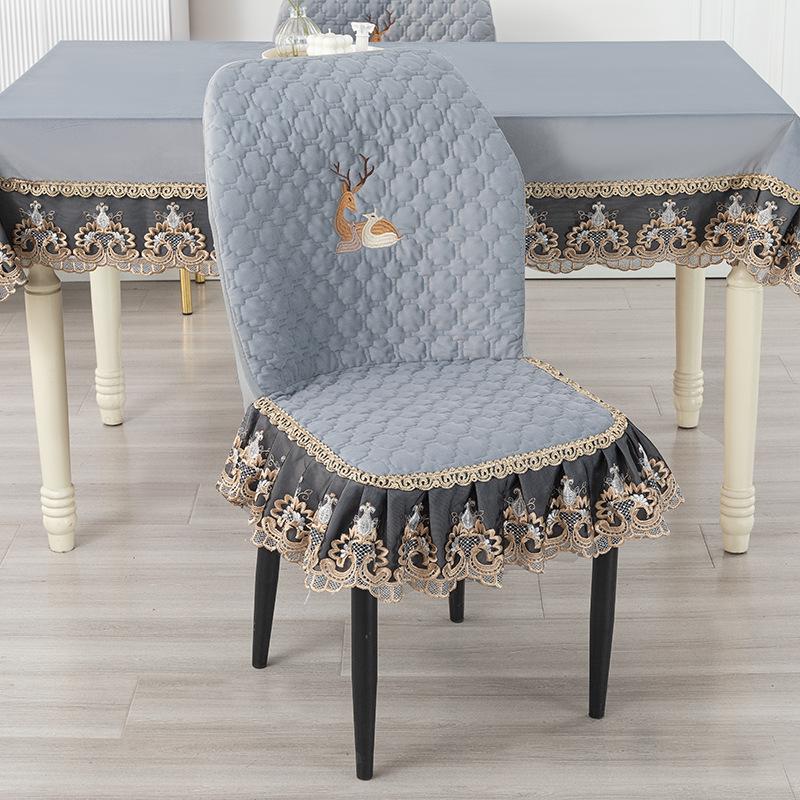 Чехол на изогнутый стул, новый простой универсальный бытовой чехол из хлопка с утолщенной спинкой, интегрированная подушка для обеденного стола, чехол для стула, чехол для табурета