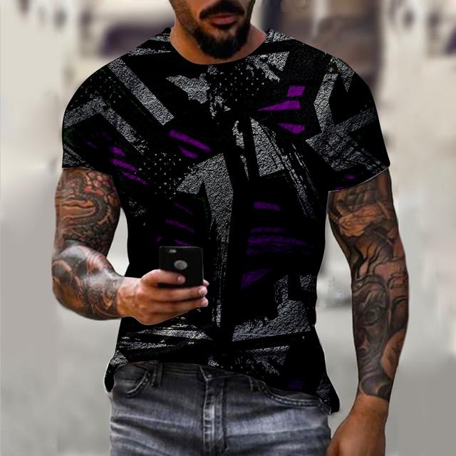 Полосатая футболка для мужчин, одежда большого размера, мужские футболки с рисунком, летние повседневные топы с 3D принтом и короткими рукавами, модные топы