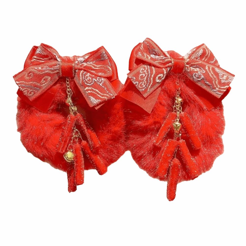 Plush New Year Hair Ties Traditional Children's Hair Ropes  Celebration