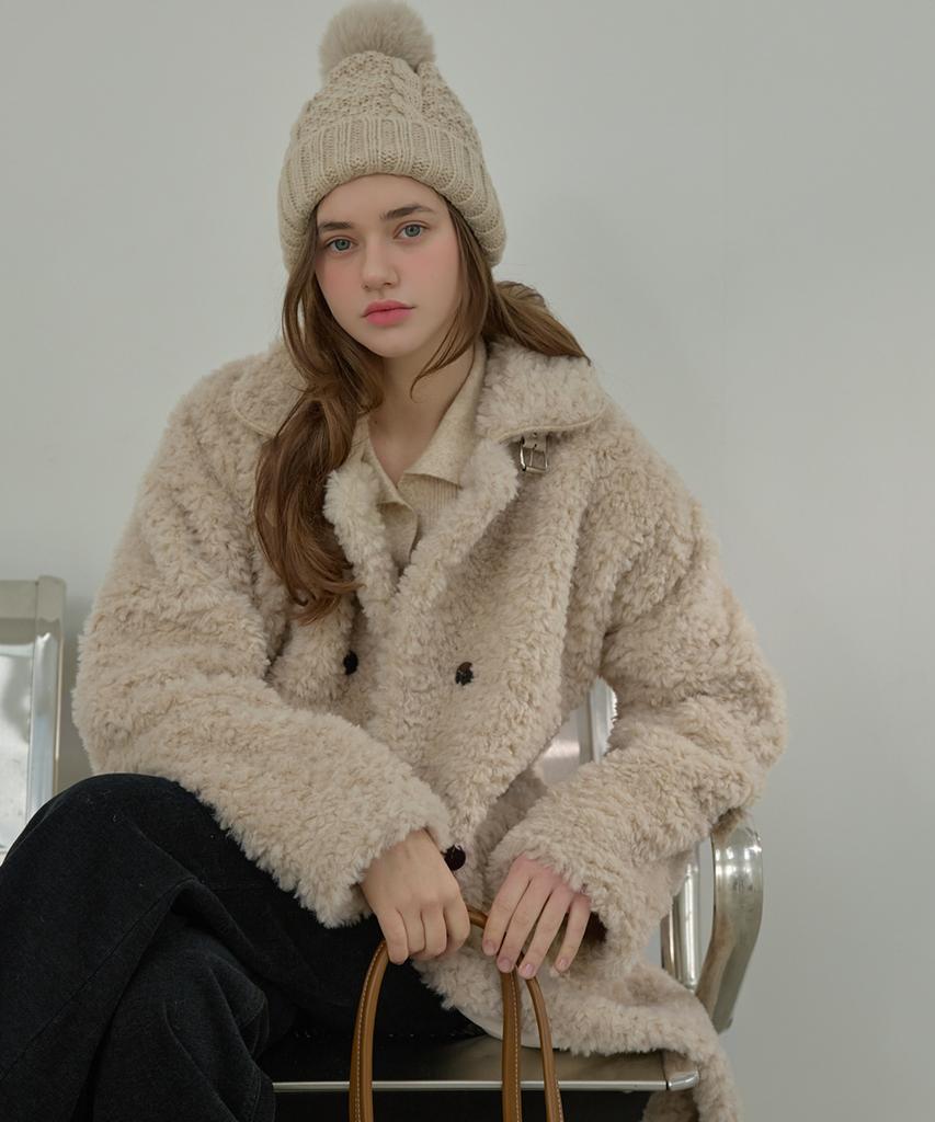 SLOWLOLLI Moi Shearing Mustang Coat - Beige