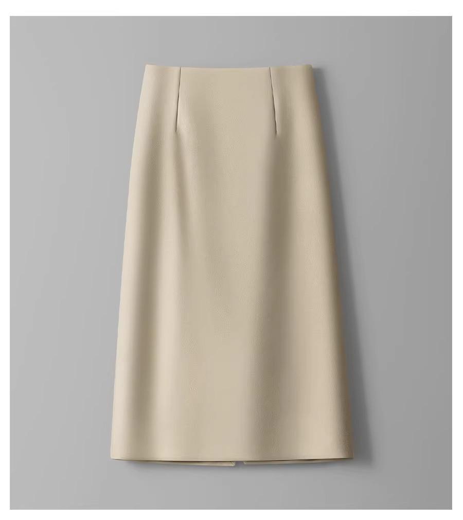 Женская юбка миди с завышенной талией, облегающая, с разрезом - Весна/Осень