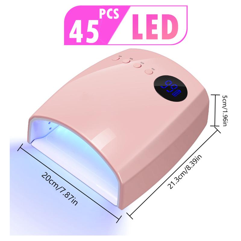 Лампа для ногтей DianaBeauty UV LED, перезаряжаемая, беспроводная, сушка для ногтей с 4 режимами таймера, УФ-свет для маникюра с аккумулятором 7500 мАч