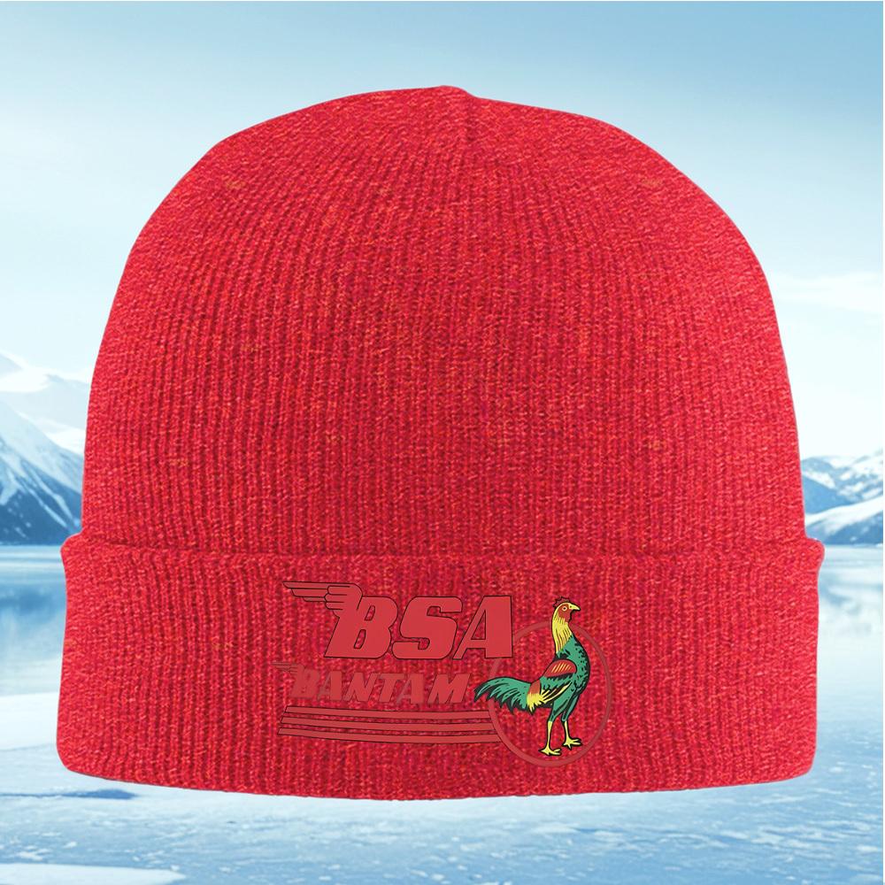 BSA Bantam logo with rooster wings Men Women Unisex Knitted Hat Beanie Pullover Cap Winter Thermal Warm Christmas Outdoor Cyclin
