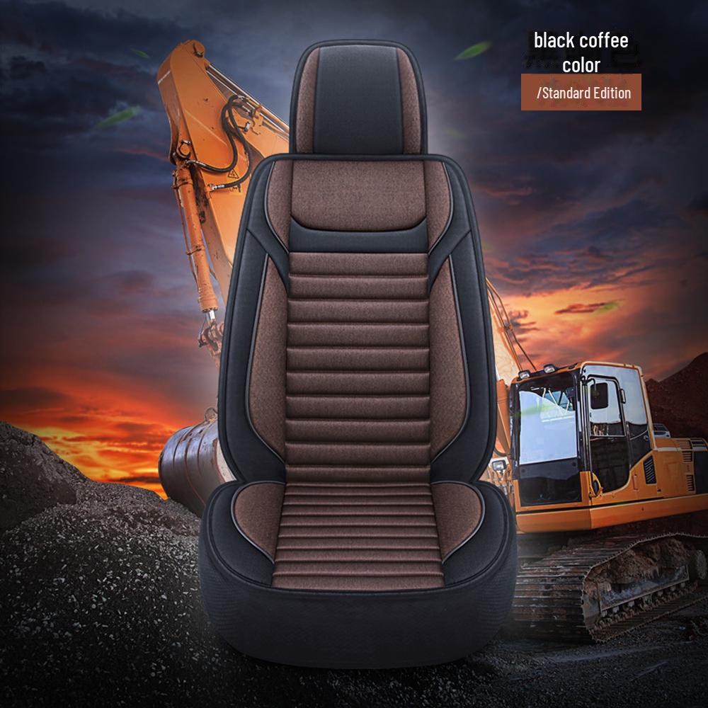 Подушка для сиденья экскаватора - дышащий льняной чехол для одного сиденья, универсальная посадка, подходит для всех сезонов.