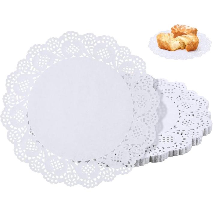 150 Pcs 6 inch White Lace Paper Doilies Disposable Round for Buffet Cake Fried Food Party Wedding Tableware Decoration, Disposable Doilies Kitchen