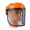 Full Face Steel Mesh Mask Head Mounted Lawn Mowing Mask Safety Protective Face Mask for Garden Orange