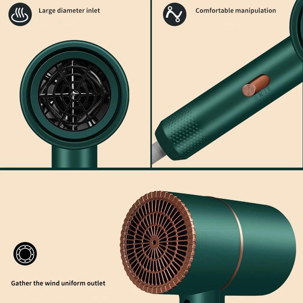 Портативный фен, сильный ветер, молоток, салонная сушилка для волос, отрицательный ионный молоток, домашний электрический синий светильник, фен