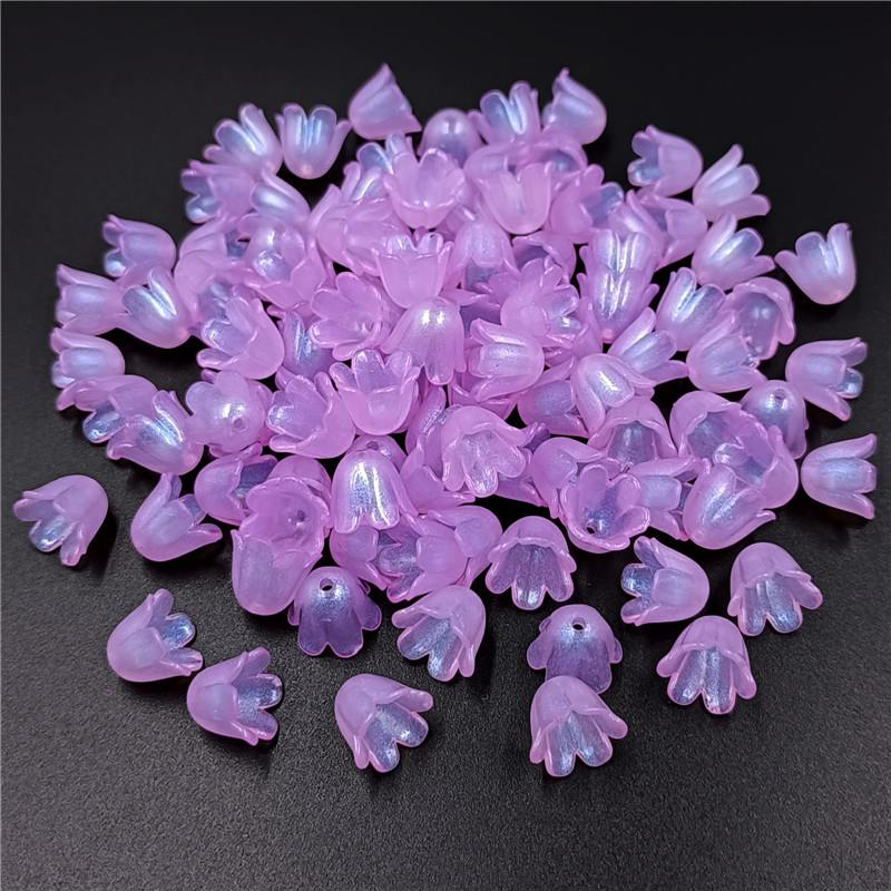 New AB/Solid Flower Holders for Bracelet Lily of the Valley Acrylic Loose Beads Making DIY Jewelry Accessories 20Pcs Necklace