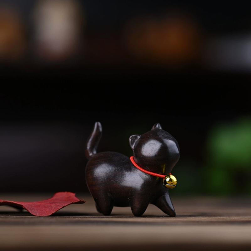 Милая радужная деревянная фигурка кошки, украшение, миниатюра, змея, статуэтка кошки, приносящей удачу, настольные аксессуары для домашнего интерьера, уникальный подарок