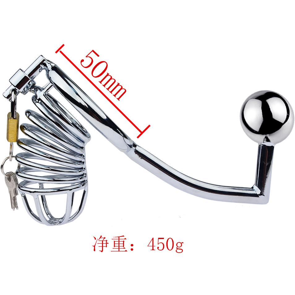 Male Chastity Device With Penis Ring Cock Cage Anal Hook Butt Plug Prostate Massage Bondage For Men Gay Chastity Lock Restraint